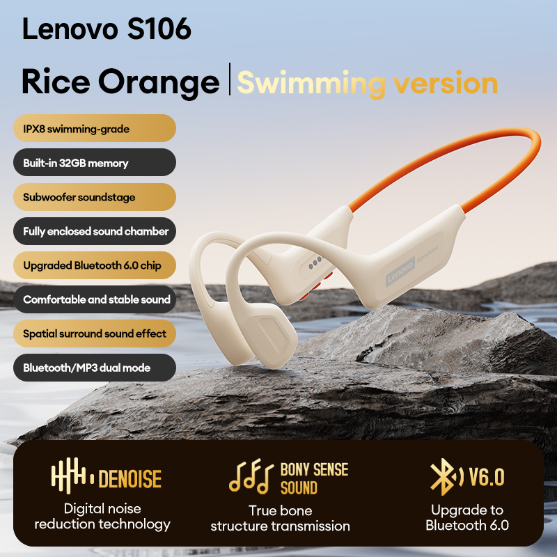 Bone Conduction Running Headphones - Pilihan Lenovo S106 Earphone Konduksi Tulang