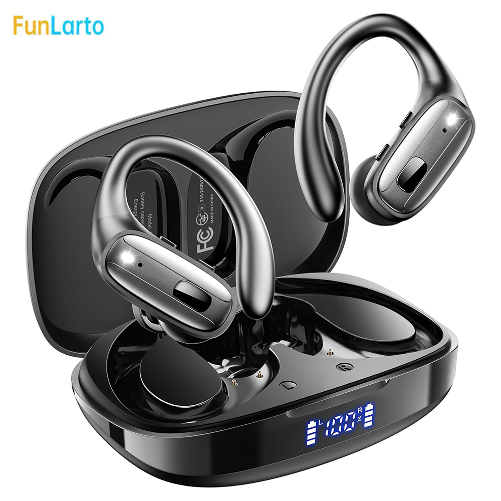 Open Ear Air Conduction Headphones - Headphone Bluetooth 5.3 Olahraga Nirkabel Earbuds