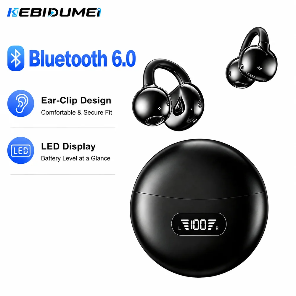 KEBIDUMEI Earphone Bluetooth 6 - Open Ear Air Conduction Headphones ulasan dan harga