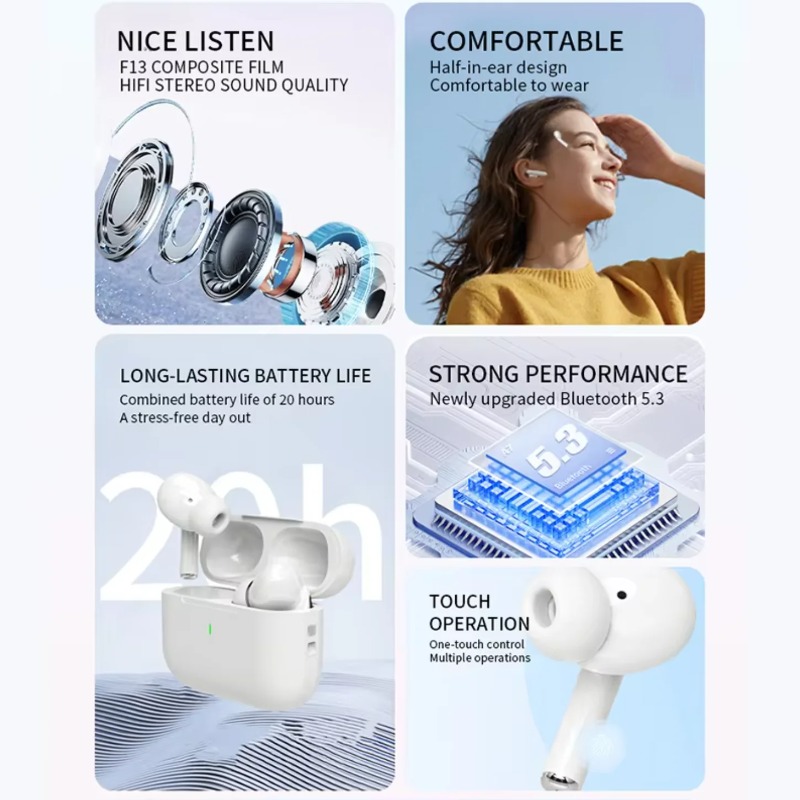 Earphone Bluetooth A5 TWS, Hea - Tws Earbuds Bluetooth 5.3 ulasan dan harga