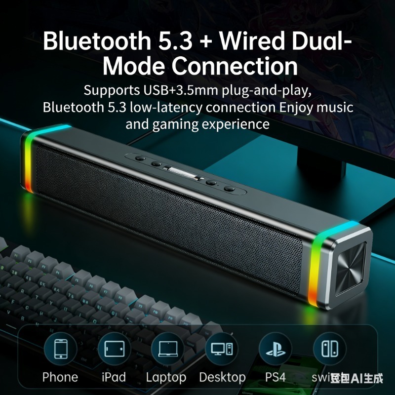 Speaker Komputer SADA, dengan  - Rgb Computer Soundbar For Pc ulasan dan harga