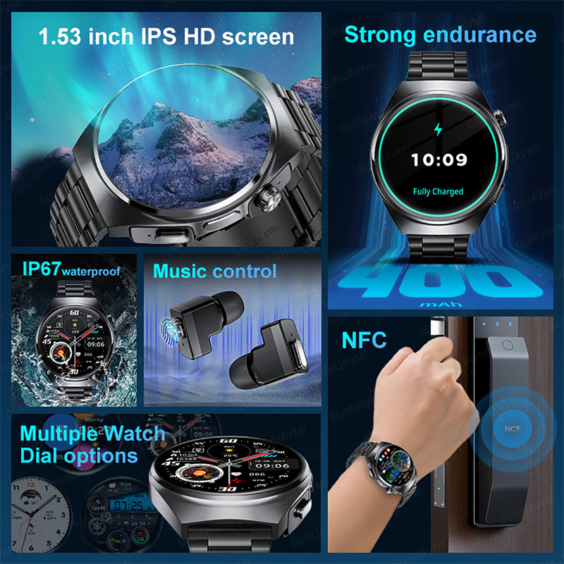 Jam Tangan Pintar 2 in 1 Baru  - Tws Earbuds Bluetooth 5.3 ulasan dan harga